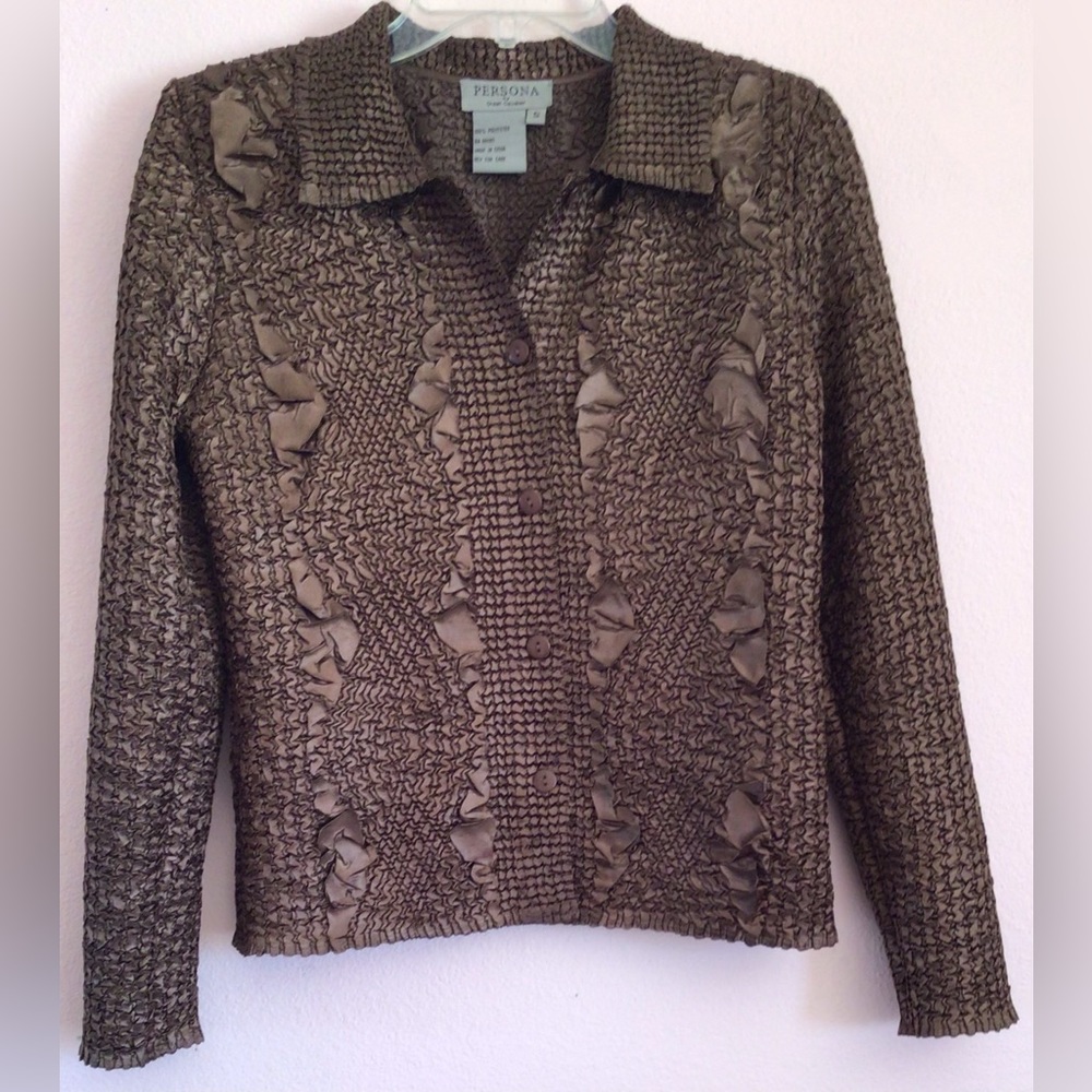 Persona by great cavalier brown jacket shacket size small